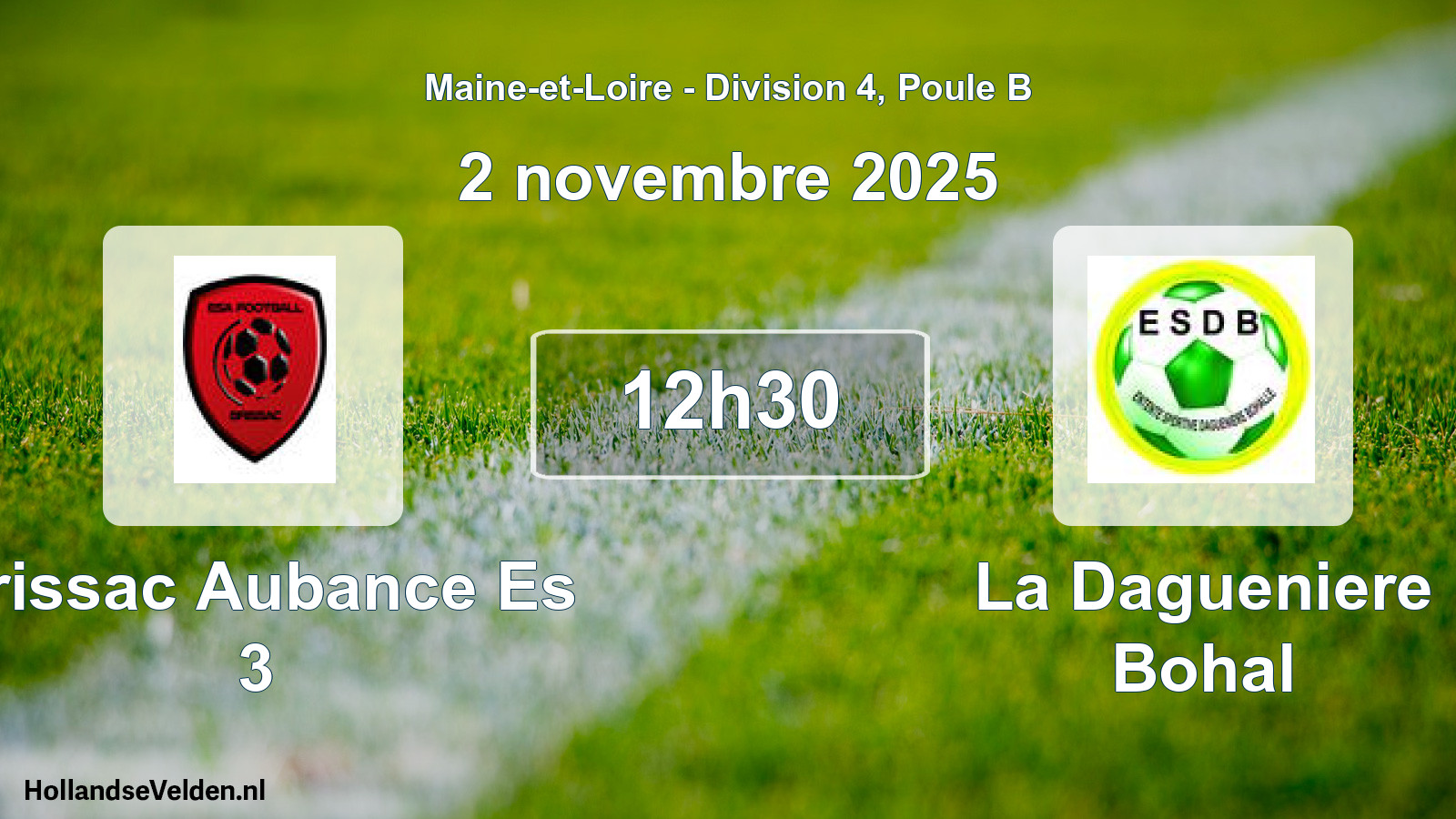 Geplande wedstrijd: Brissac Aubance Es 3 - La Dagueniere Bohal (2 novembre 2025)