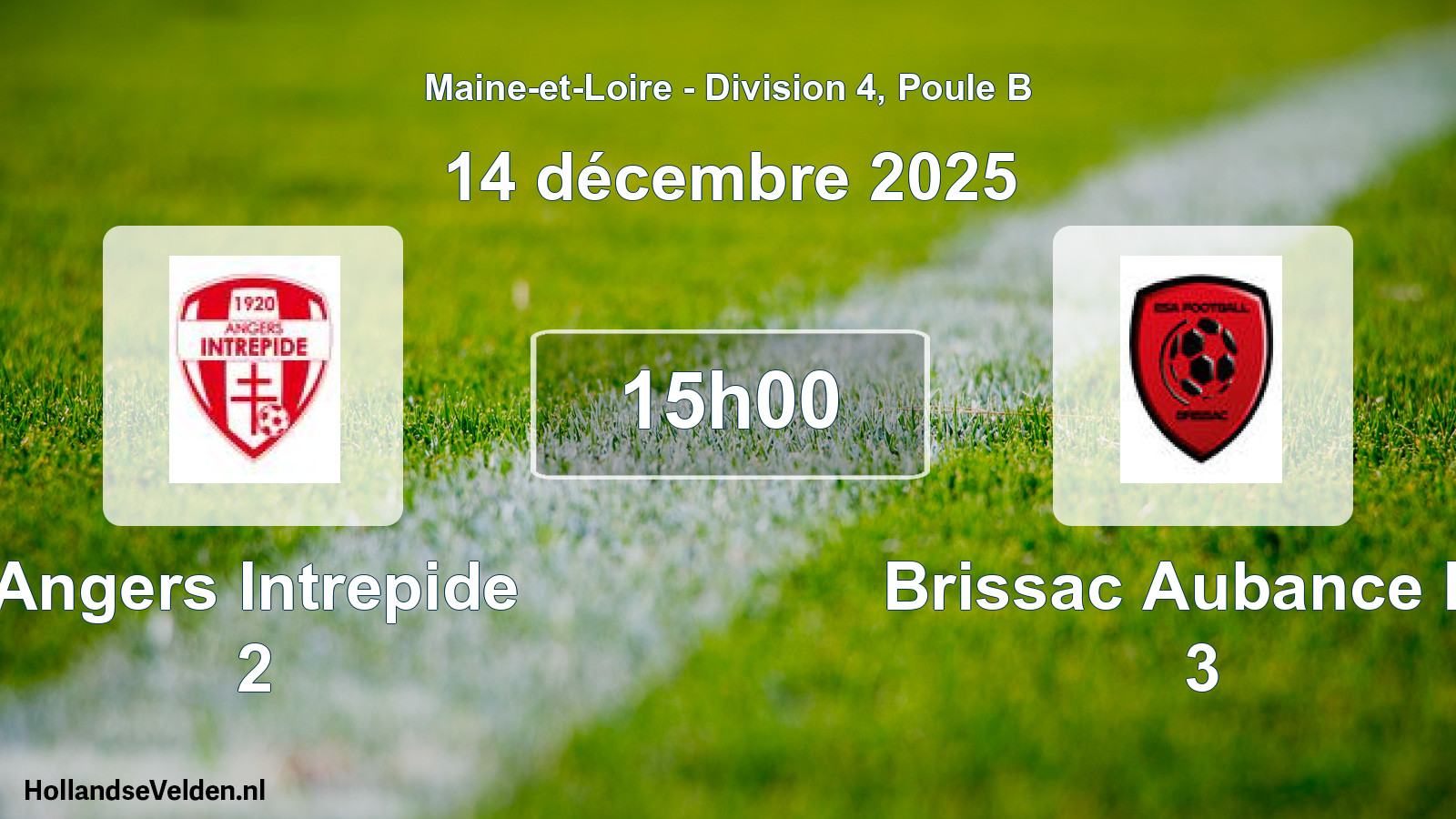 Geplande wedstrijd: Angers Intrepide 2 - Brissac Aubance Es 3 (14 december 2025)