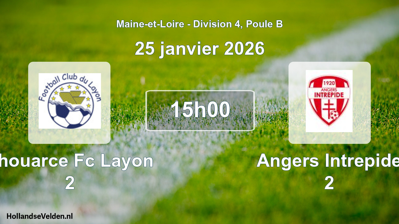 Geplande wedstrijd: Thouarce Fc Layon 2 - Angers Intrepide 2 (25 janvier 2026)