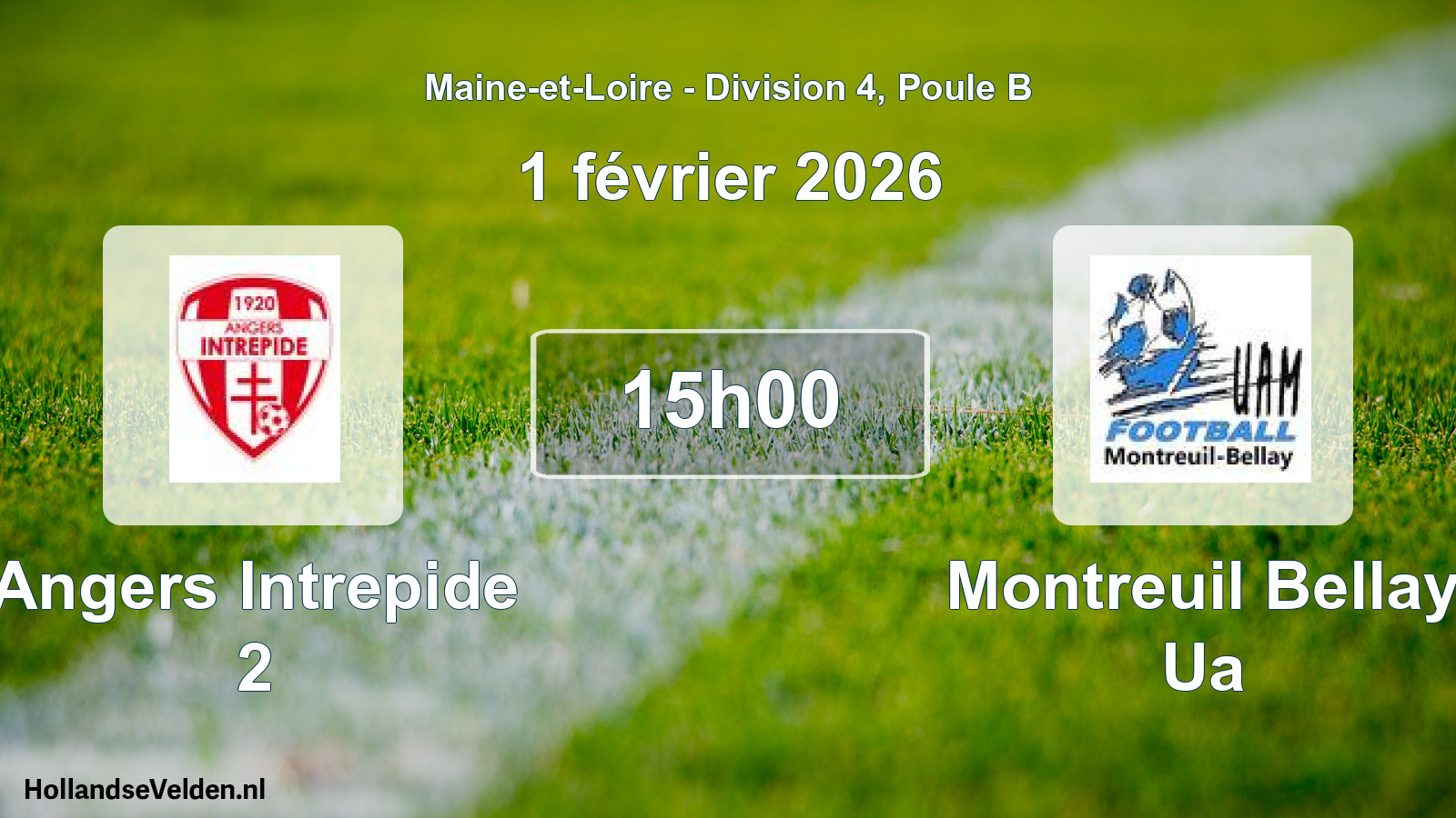 Geplande wedstrijd: Angers Intrepide 2 - Montreuil Bellay Ua (1 februari 2026)