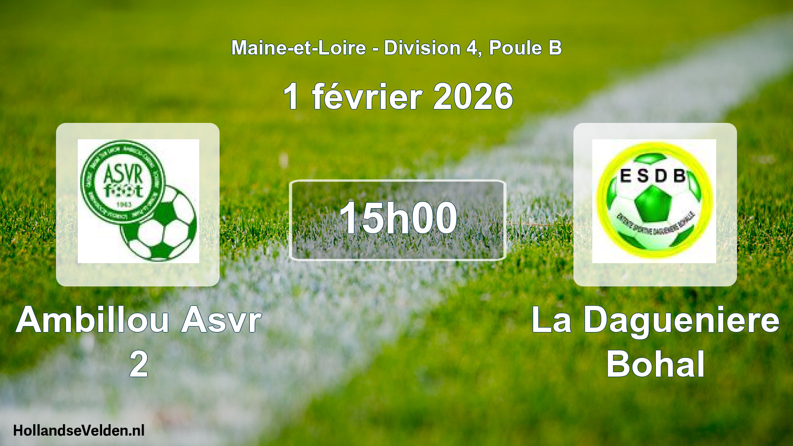 Geplande wedstrijd: Ambillou Asvr 2 - La Dagueniere Bohal (1 février 2026)