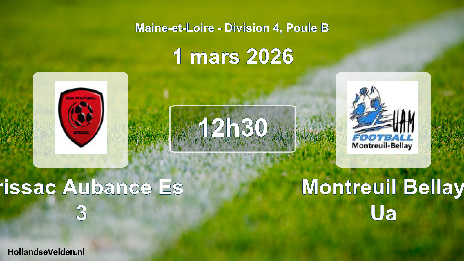 Geplande wedstrijd: Brissac Aubance Es 3 - Montreuil Bellay Ua (1 mars 2026)