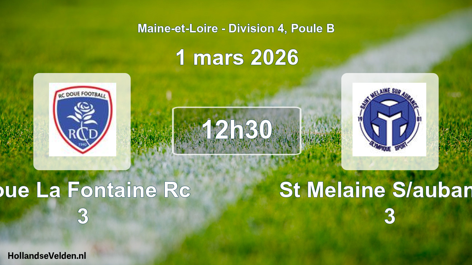 Geplande wedstrijd: Doue La Fontaine Rc 3 - St Melaine S/aubance 3 (1 mars 2026)