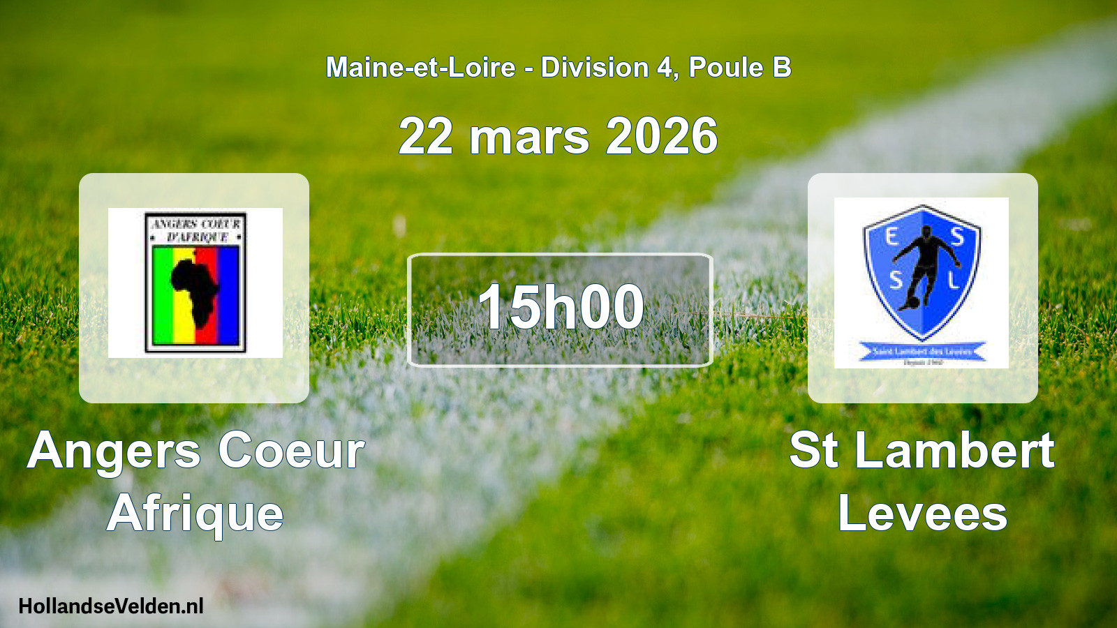 Geplande wedstrijd: Angers Coeur Afrique - St Lambert Levees (22 mars 2026)