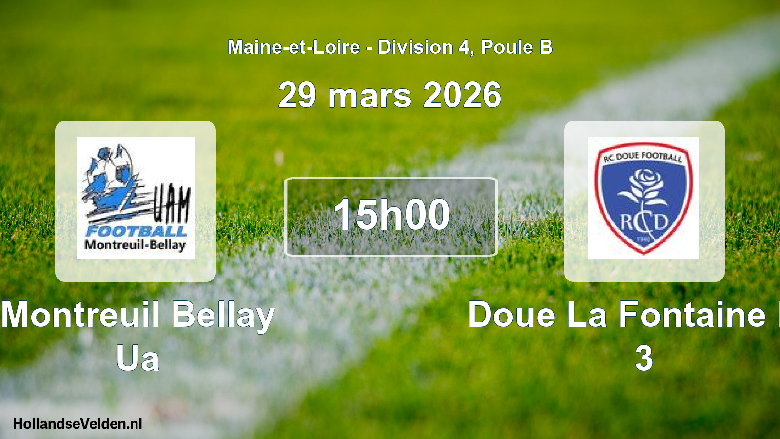 Geplande wedstrijd: Montreuil Bellay Ua - Doue La Fontaine Rc 3 (29 mars 2026)