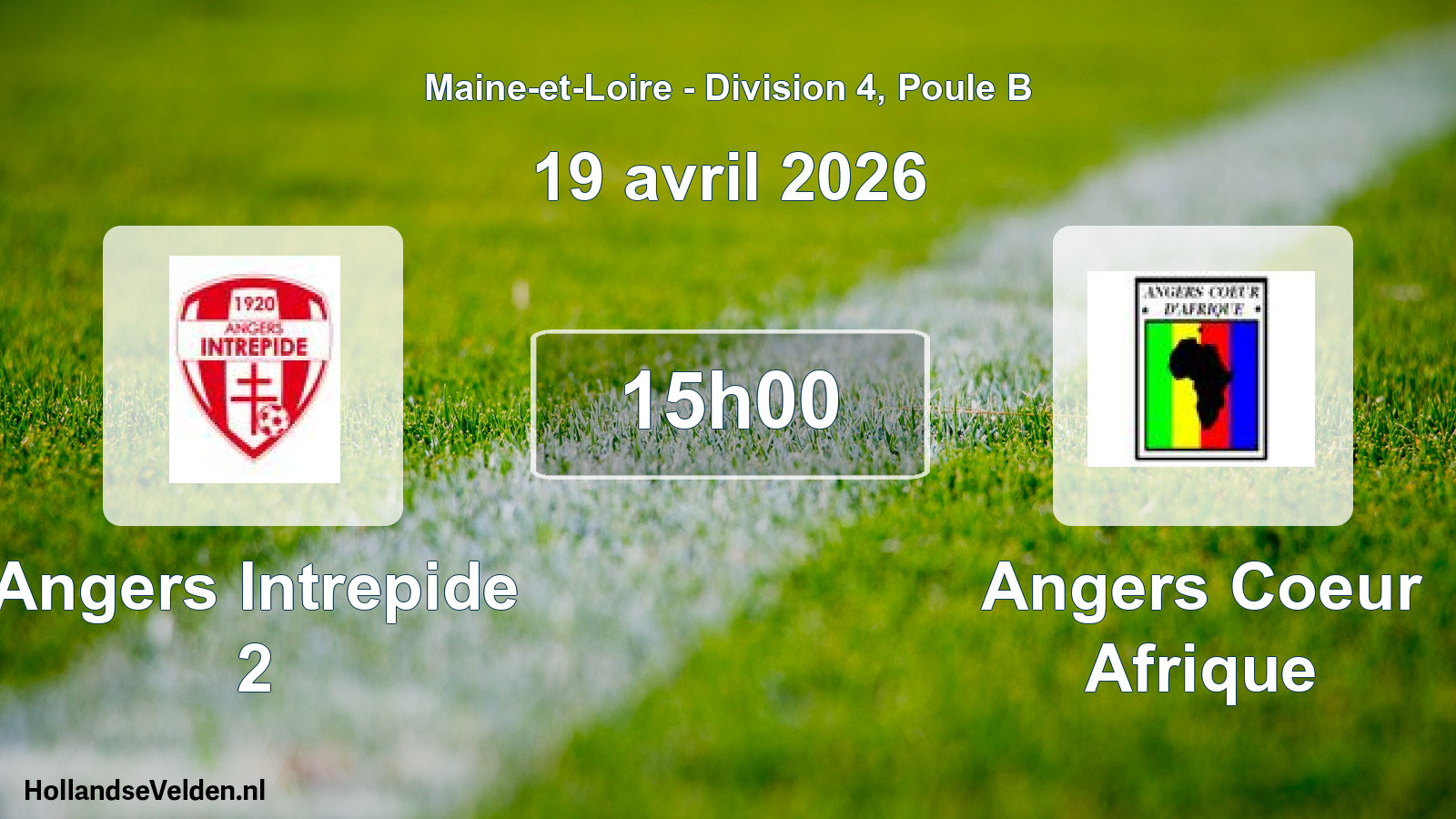 Geplande wedstrijd: Angers Intrepide 2 - Angers Coeur Afrique (19 april 2026)