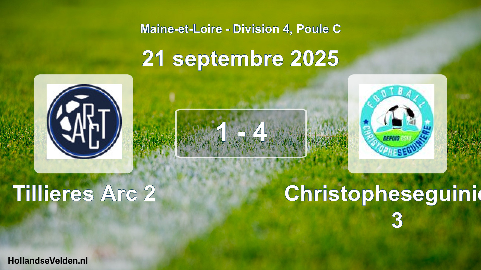 Gespeelde wedstrijd: Tillieres Arc 2 - Christopheseguiniere 3 1 - 4 (21 september 2025)