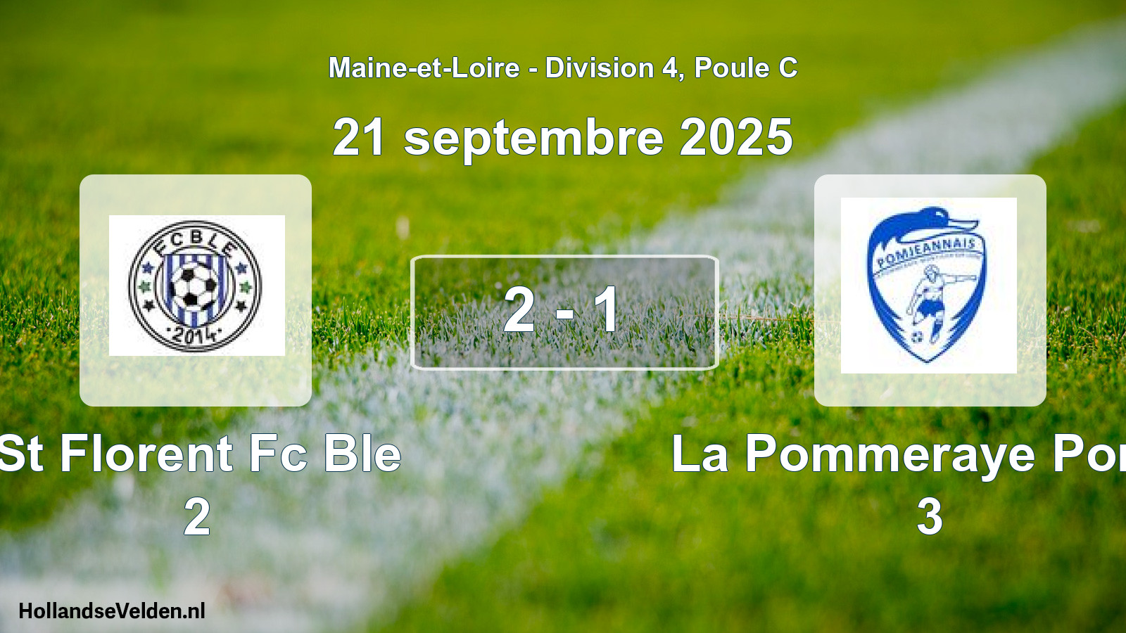 Gespeelde wedstrijd: St Florent Fc Ble 2 - La Pommeraye Pomj. 3 2 - 1 (21 september 2025)