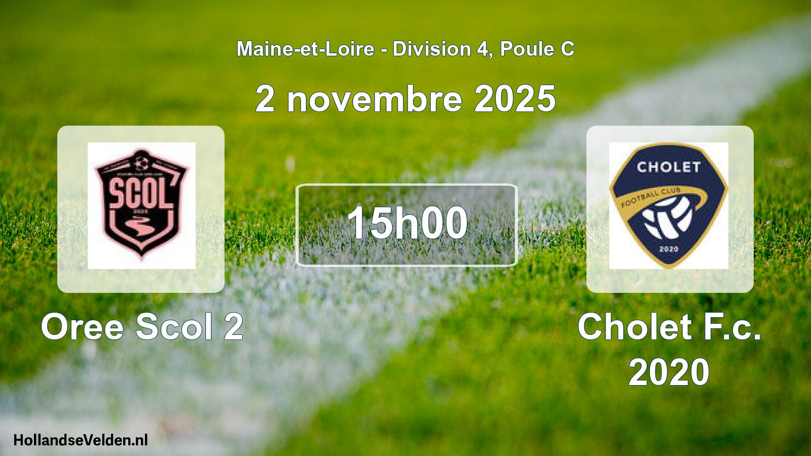 Scheduled Match: Oree Scol 2 - Cholet F.c. 2020 (2 November 2025)