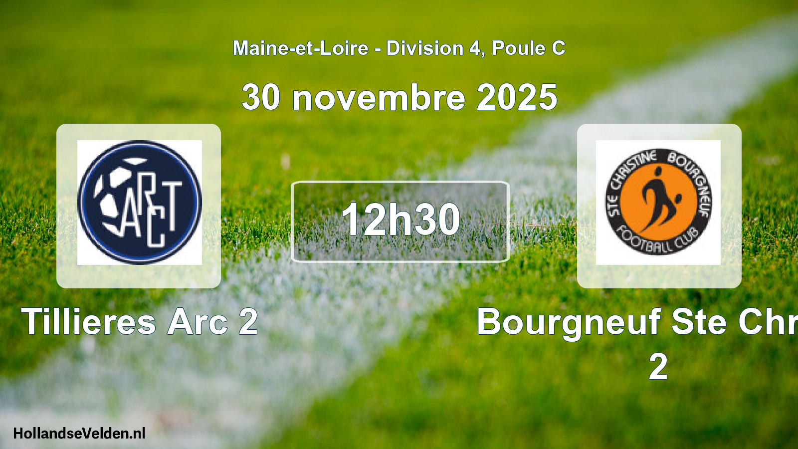 Geplande wedstrijd: Tillieres Arc 2 - Bourgneuf Ste Christ 2 (30 november 2025)