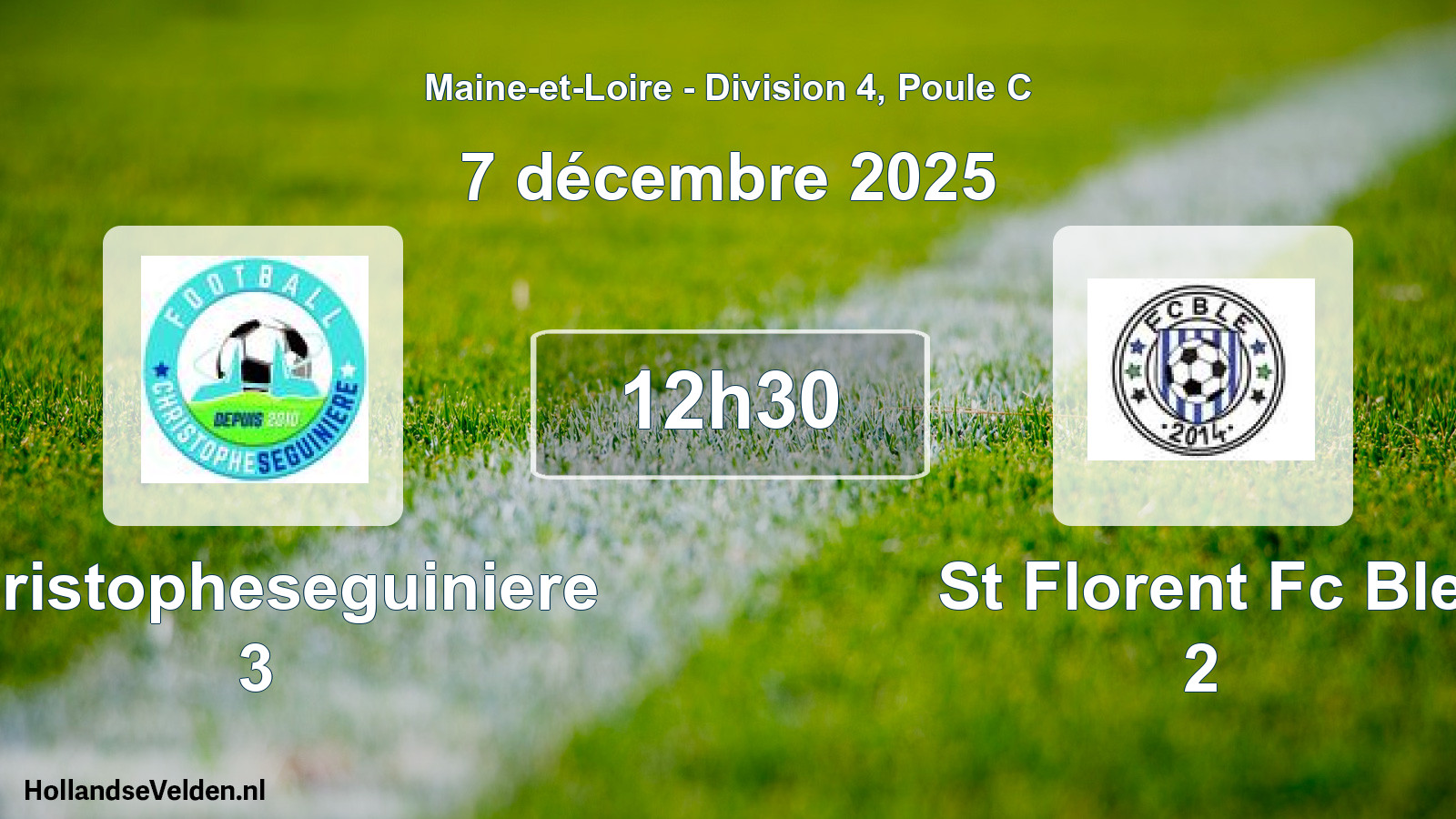 Geplande wedstrijd: Christopheseguiniere 3 - St Florent Fc Ble 2 (7 décembre 2025)