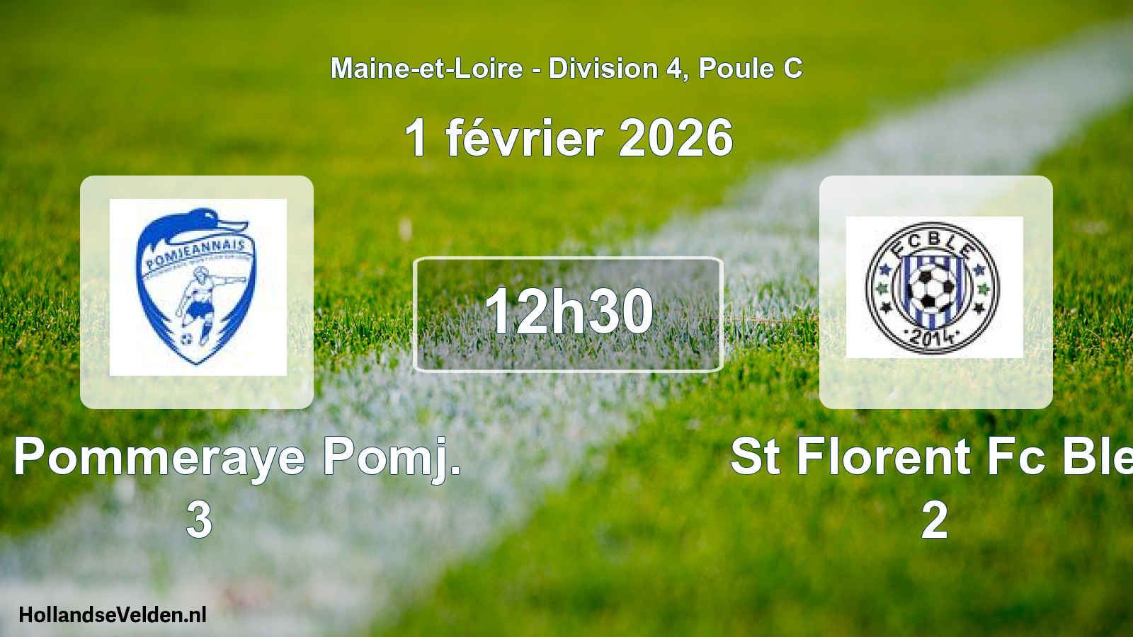 Scheduled Match: La Pommeraye Pomj. 3 - St Florent Fc Ble 2 (1 February 2026)