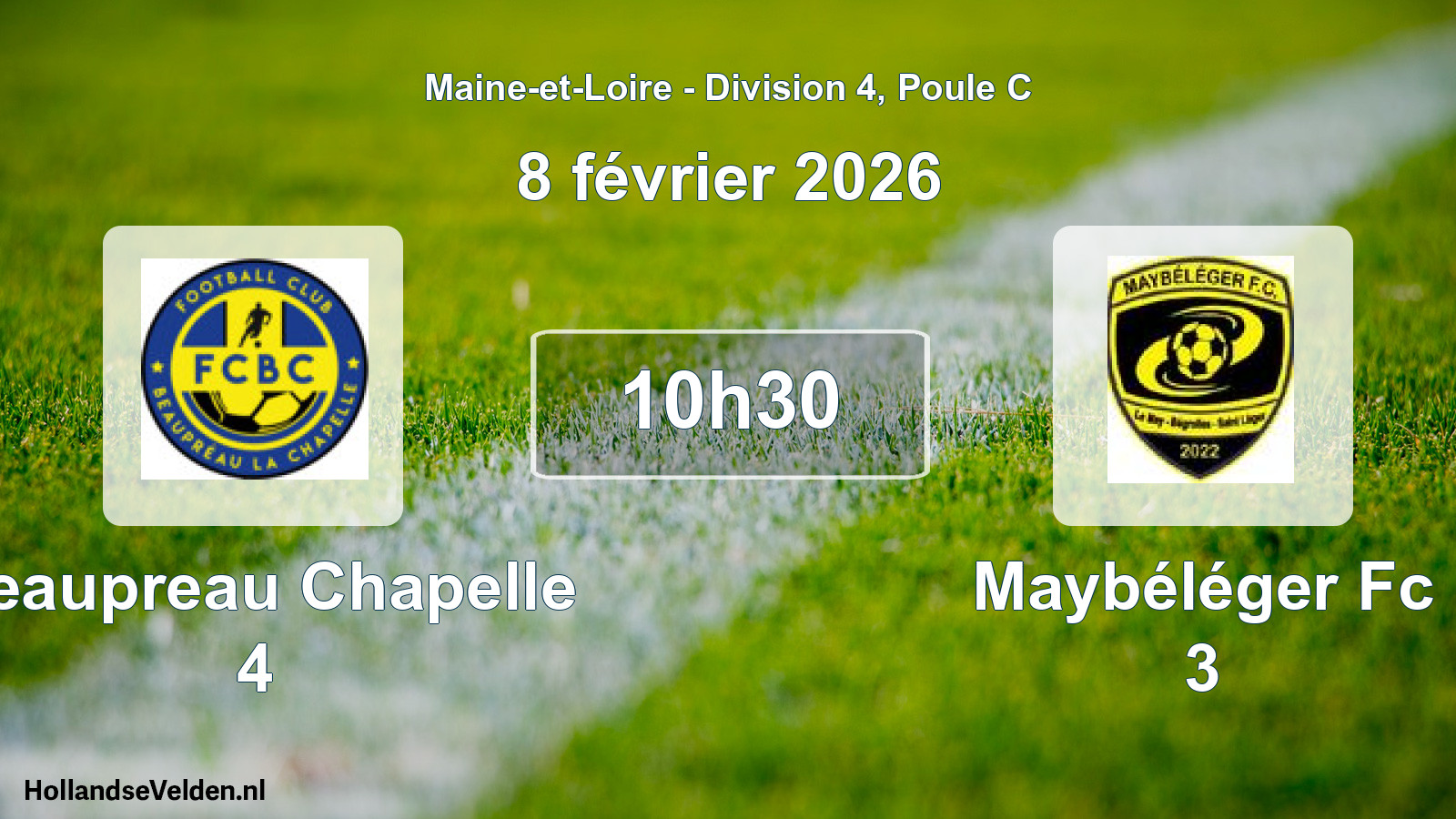 Scheduled Match: Beaupreau Chapelle 4 - Maybéléger Fc 3 (8 February 2026)