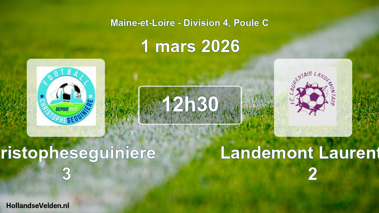 Geplande wedstrijd: Christopheseguiniere 3 - Landemont Laurentais 2 (1 mars 2026)