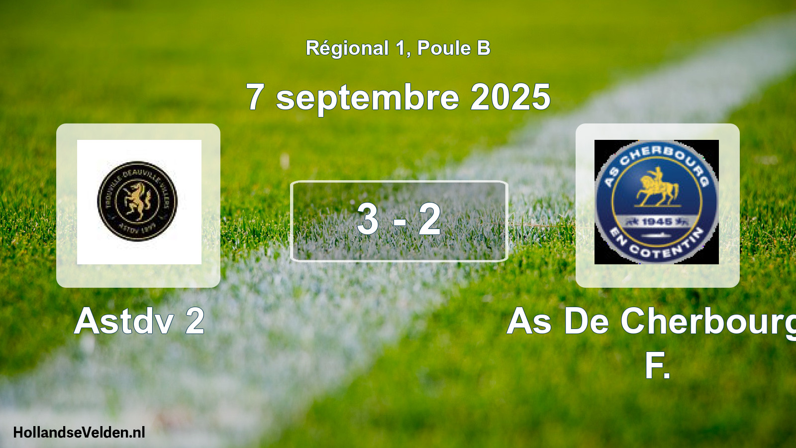 Gespeelde wedstrijd: Astdv 2 - As De Cherbourg F. 3 - 2 (7 septembre 2025)