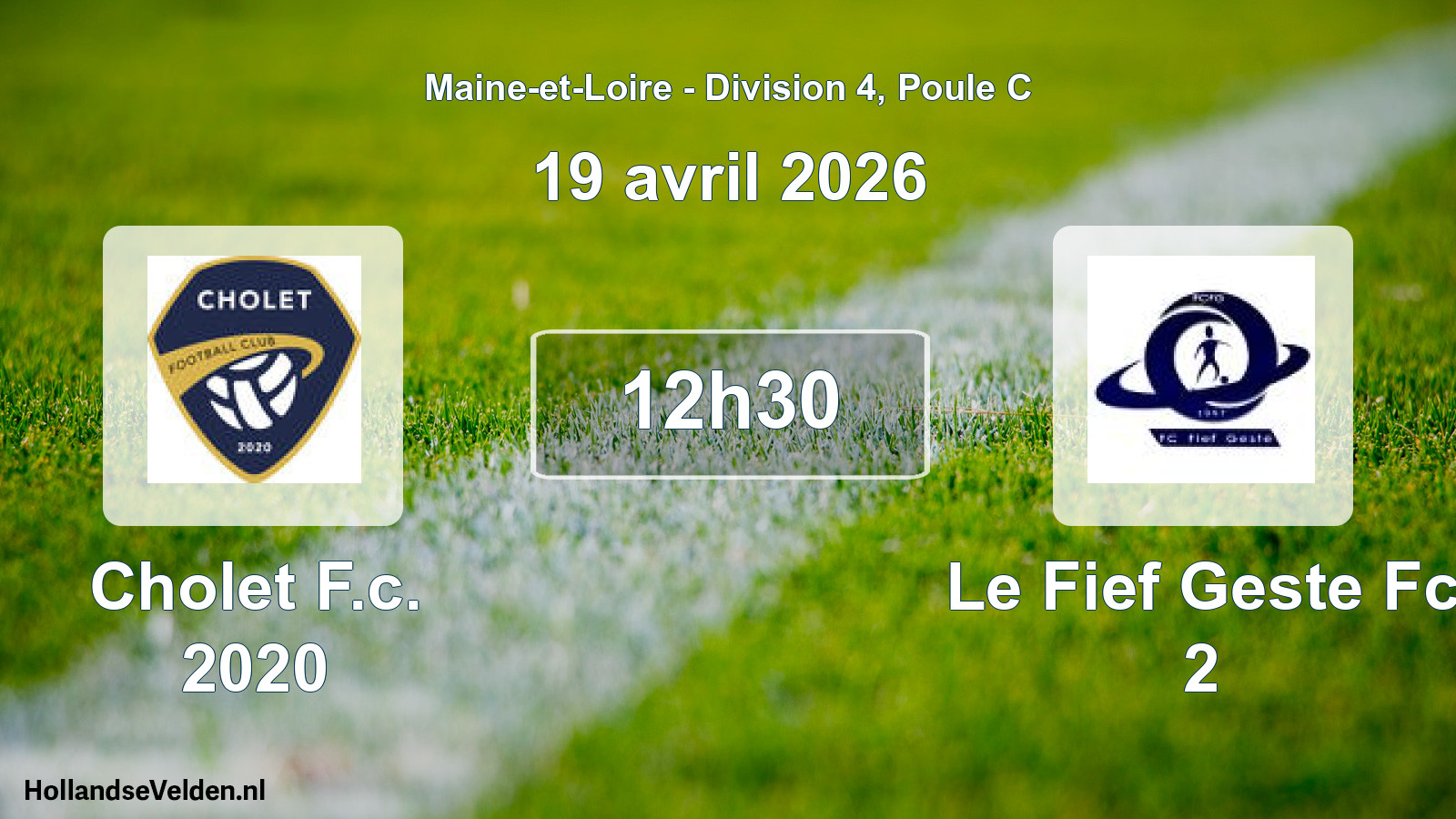 Scheduled Match: Cholet F.c. 2020 - Le Fief Geste Fc 2 (19 April 2026)