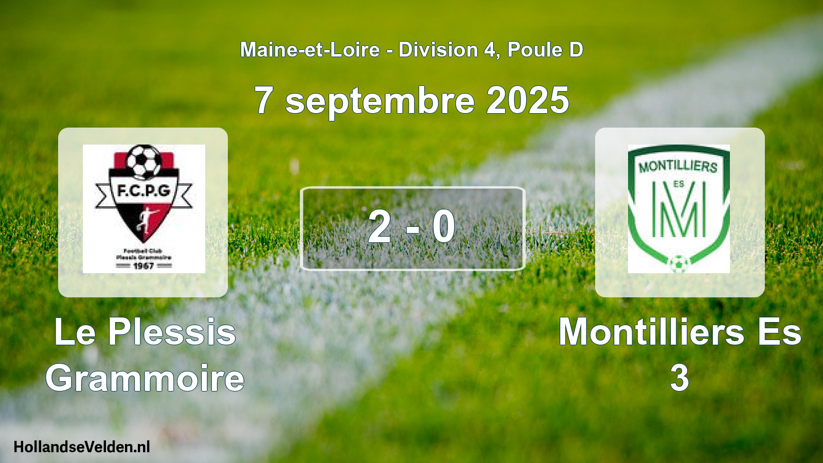 Gespeelde wedstrijd: Le Plessis Grammoire - Montilliers Es 3 2 - 0 (7 september 2025)