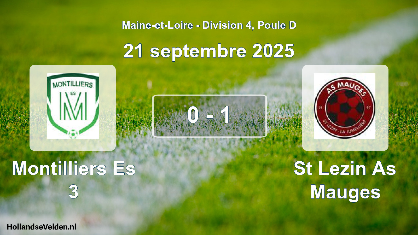 Gespeelde wedstrijd: Montilliers Es 3 - St Lezin As Mauges 0 - 1 (21 september 2025)