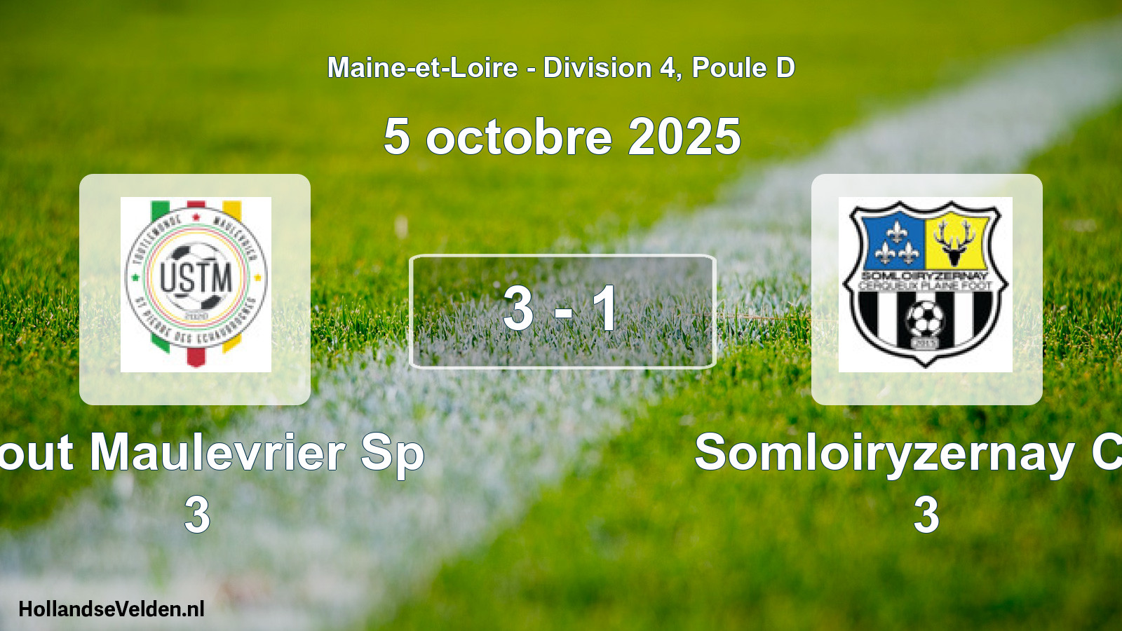 Gespeelde wedstrijd: Tout Maulevrier Sp 3 - Somloiryzernay Cp 3 3 - 1 (5 octobre 2025)