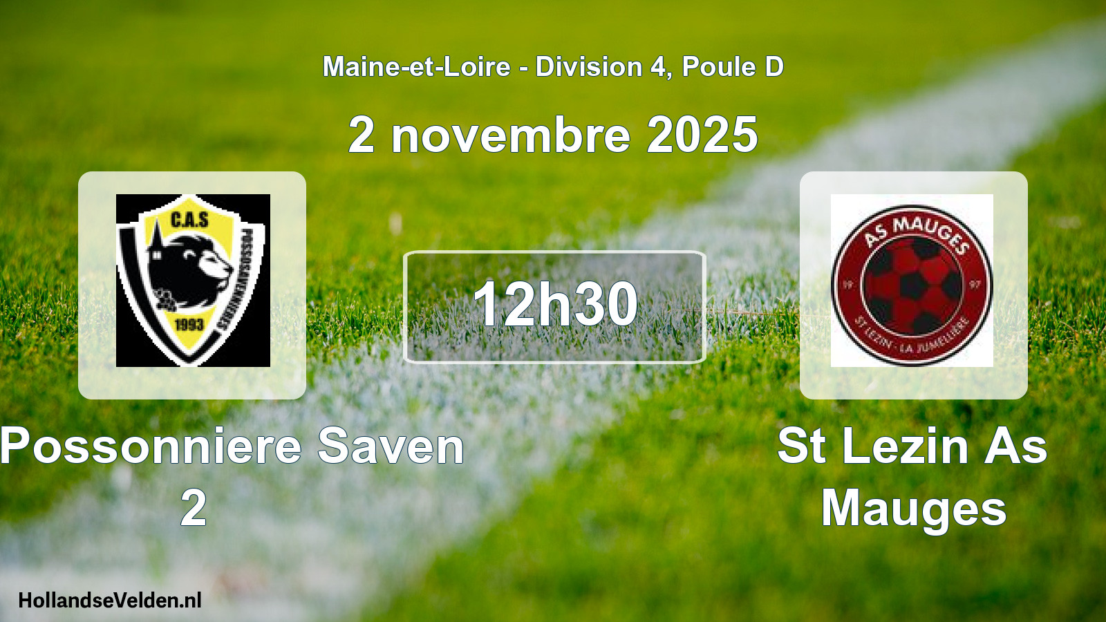 Scheduled Match: La Possonniere Saven 2 - St Lezin As Mauges (2 November 2025)