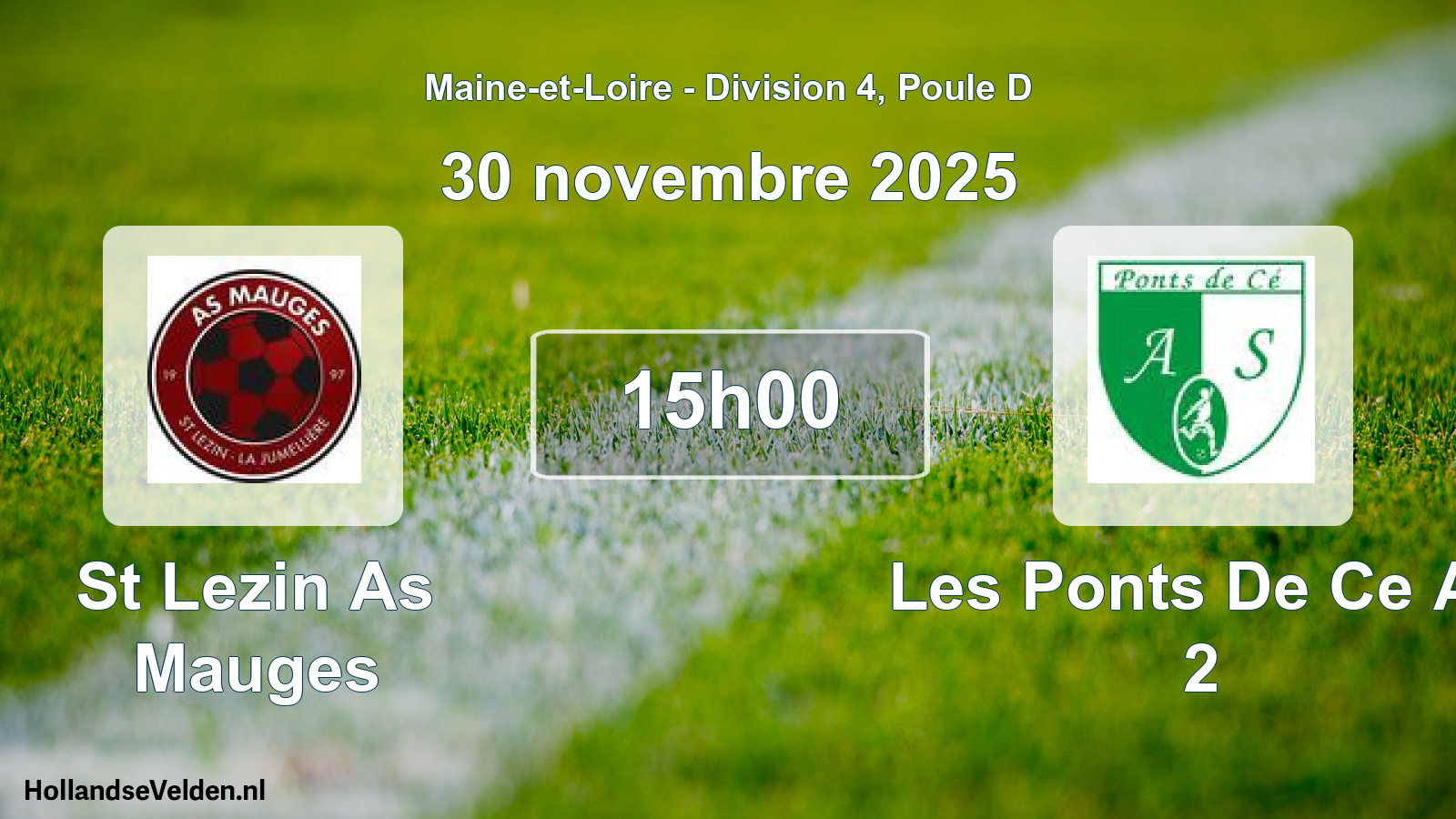 Geplande wedstrijd: St Lezin As Mauges - Les Ponts De Ce As 2 (30 november 2025)