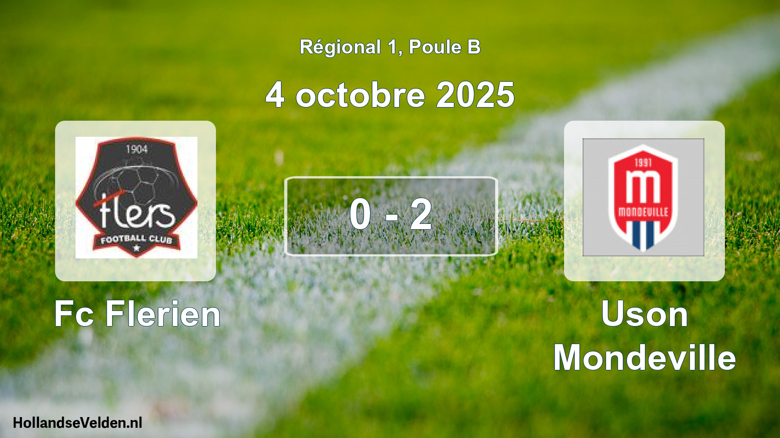Gespeelde wedstrijd: Fc Flerien - Uson Mondeville 0 - 2 (4 oktober 2025)