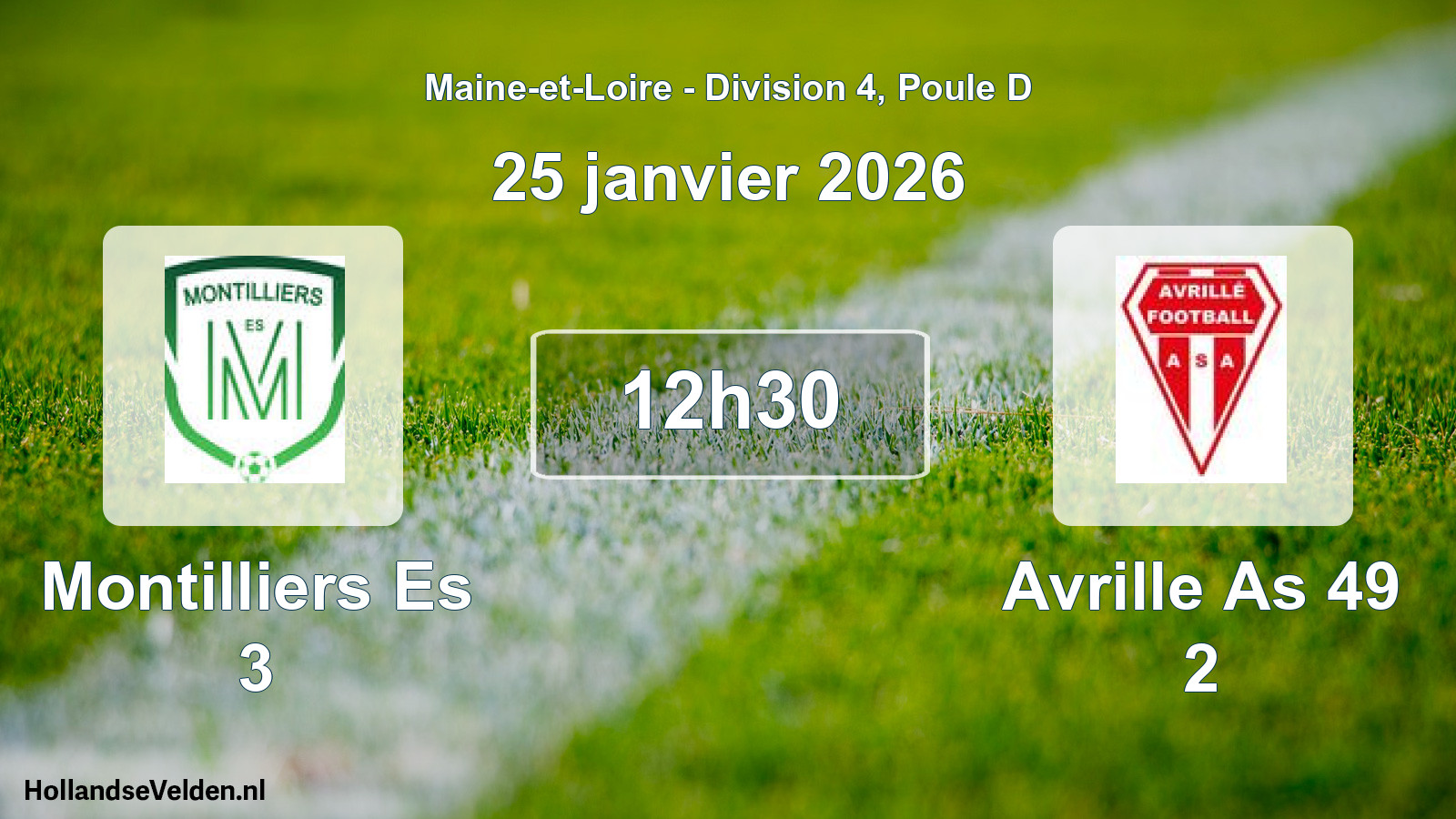 Geplande wedstrijd: Montilliers Es 3 - Avrille As 49 2 (25 januari 2026)