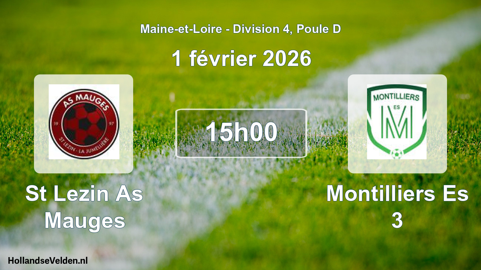 Geplande wedstrijd: St Lezin As Mauges - Montilliers Es 3 (1 février 2026)