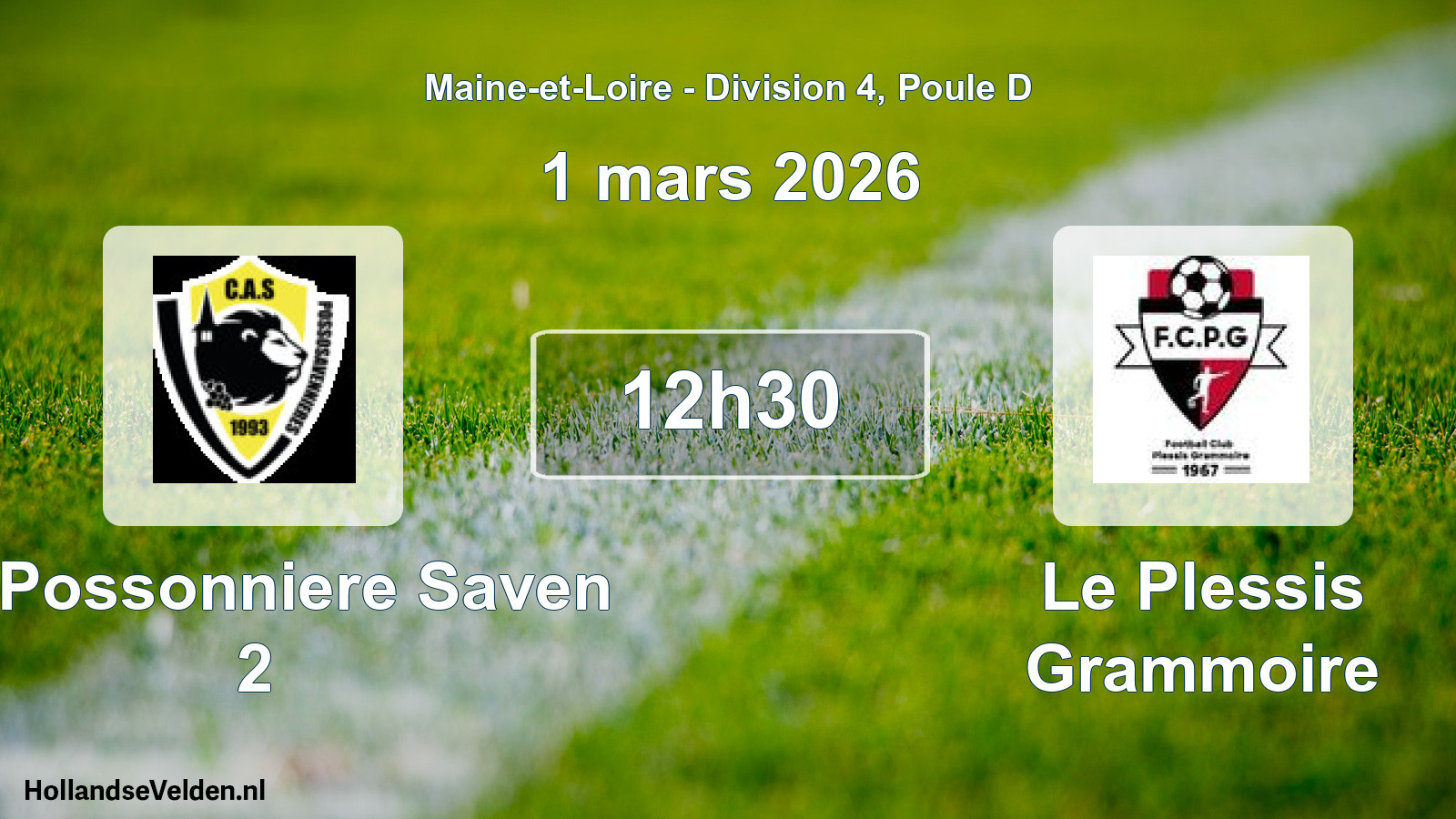 Geplande wedstrijd: La Possonniere Saven 2 - Le Plessis Grammoire (1 mars 2026)