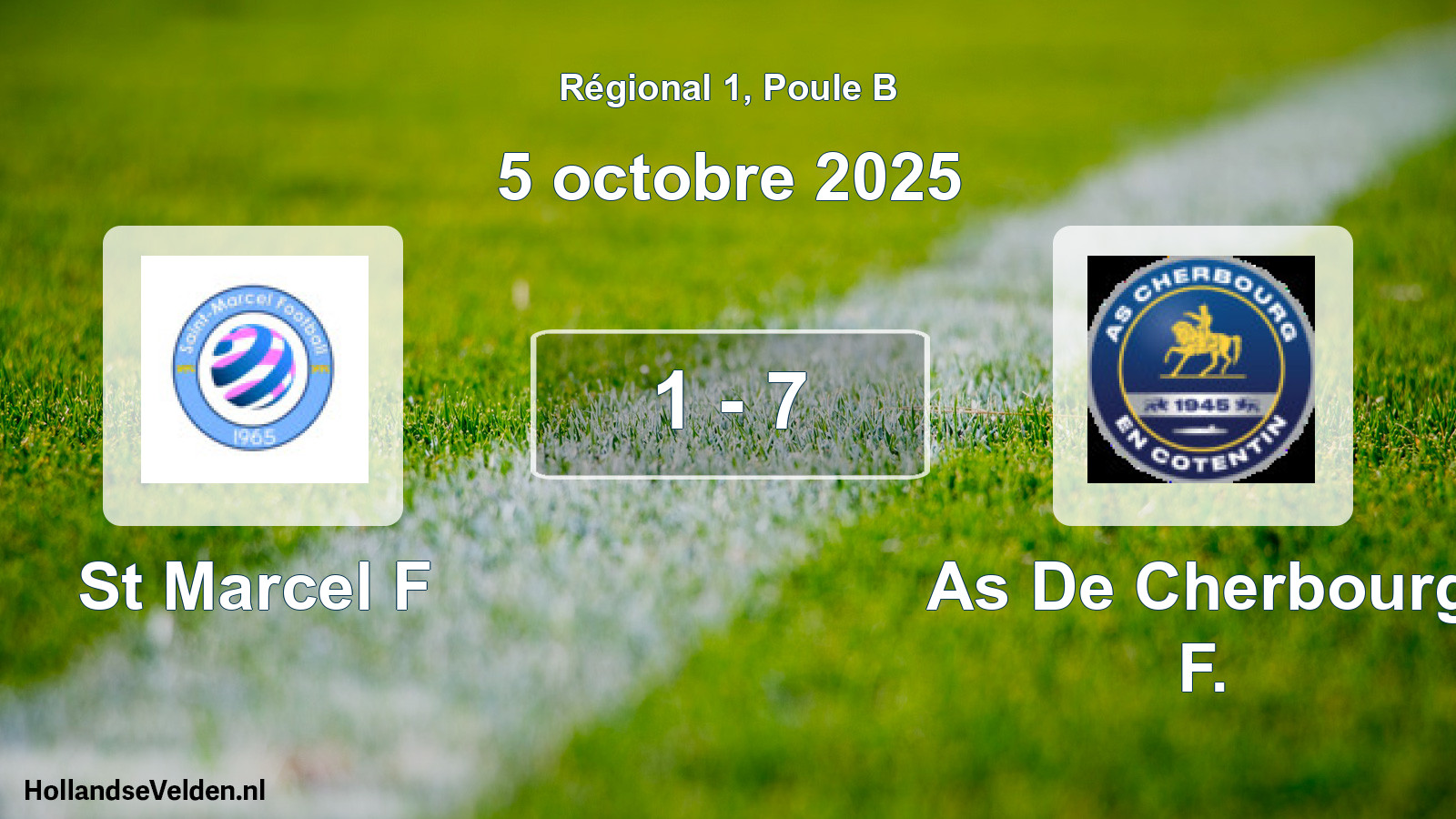 Gespeelde wedstrijd: St Marcel F - As De Cherbourg F. 1 - 7 (5 octobre 2025)