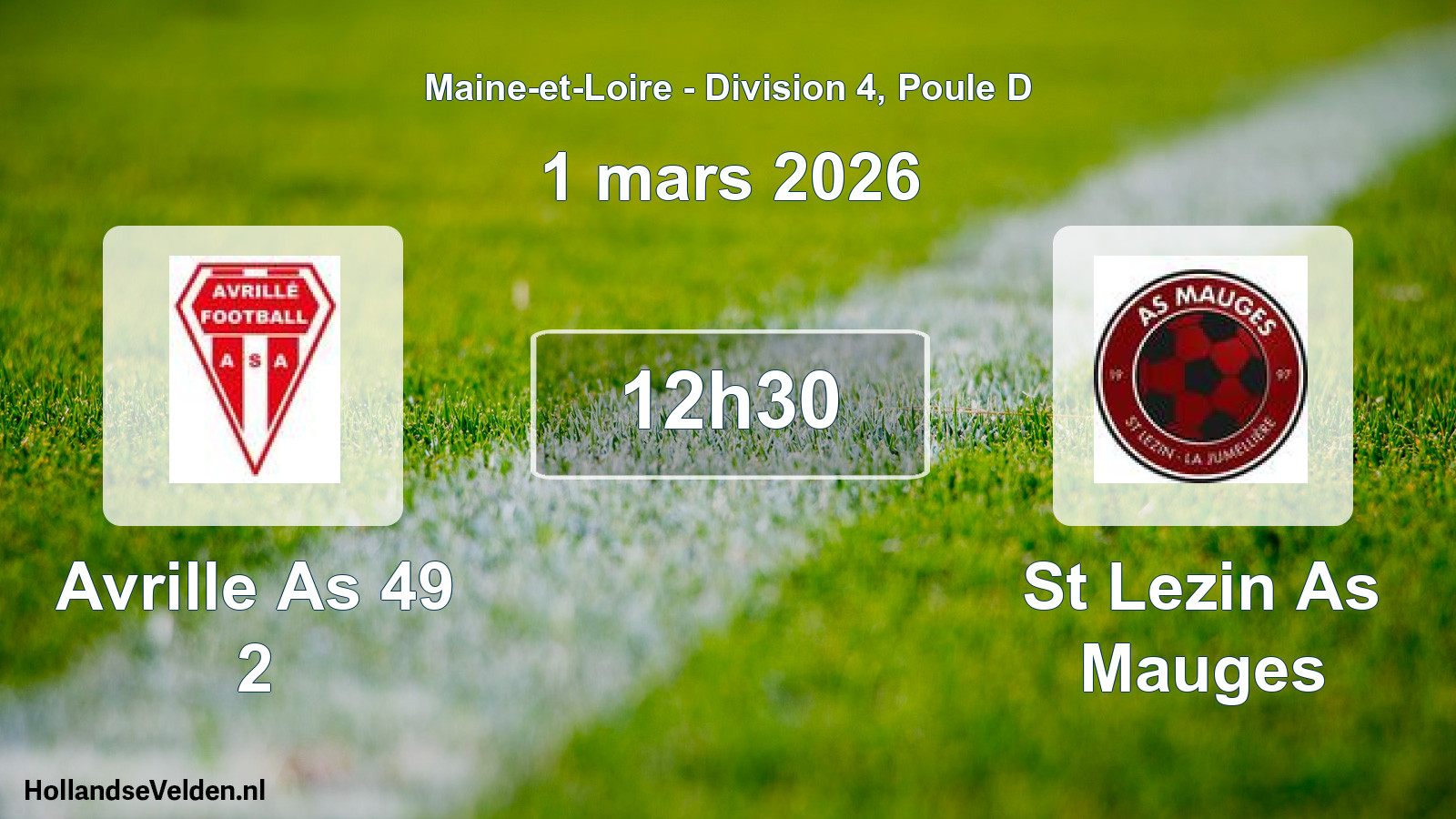 Geplande wedstrijd: Avrille As 49 2 - St Lezin As Mauges (1 mars 2026)