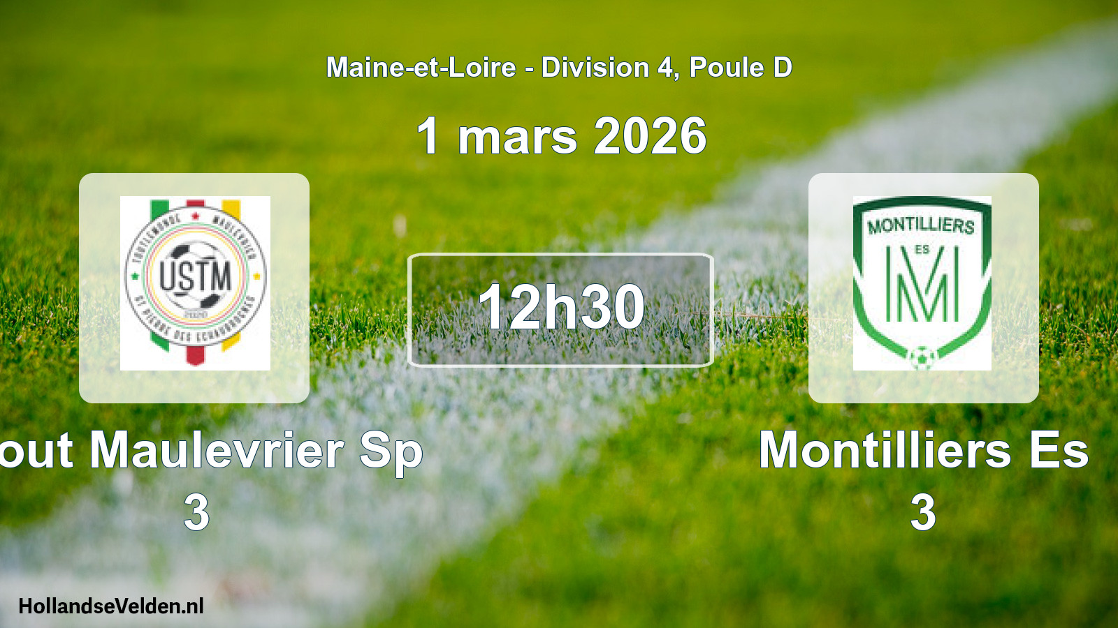 Scheduled Match: Tout Maulevrier Sp 3 - Montilliers Es 3 (1 March 2026)