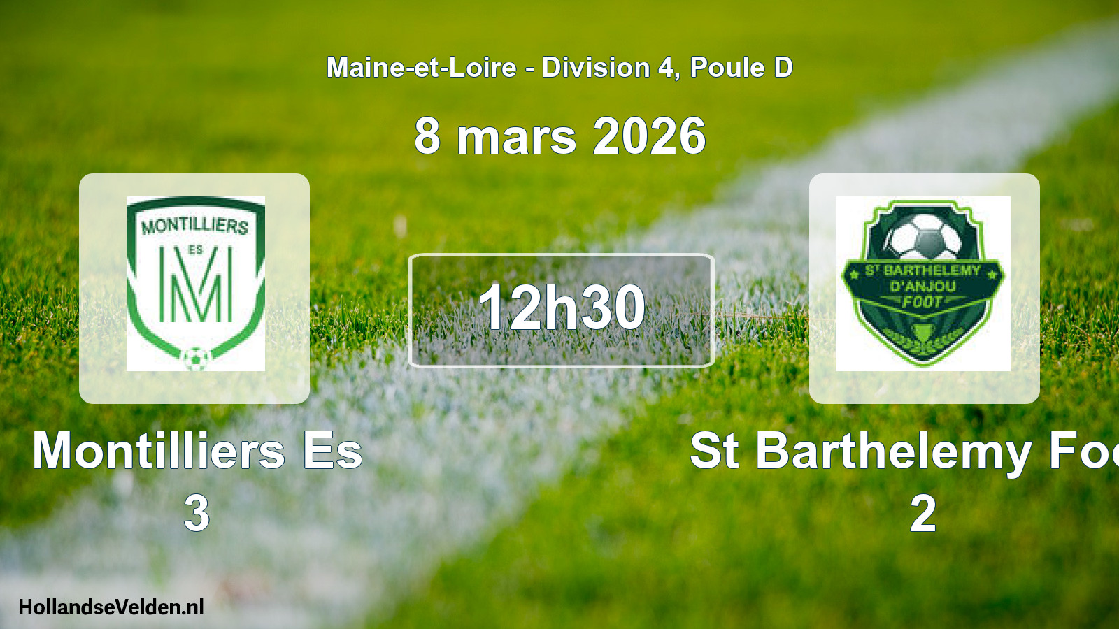 Scheduled Match: Montilliers Es 3 - St Barthelemy Foot 2 (8 March 2026)