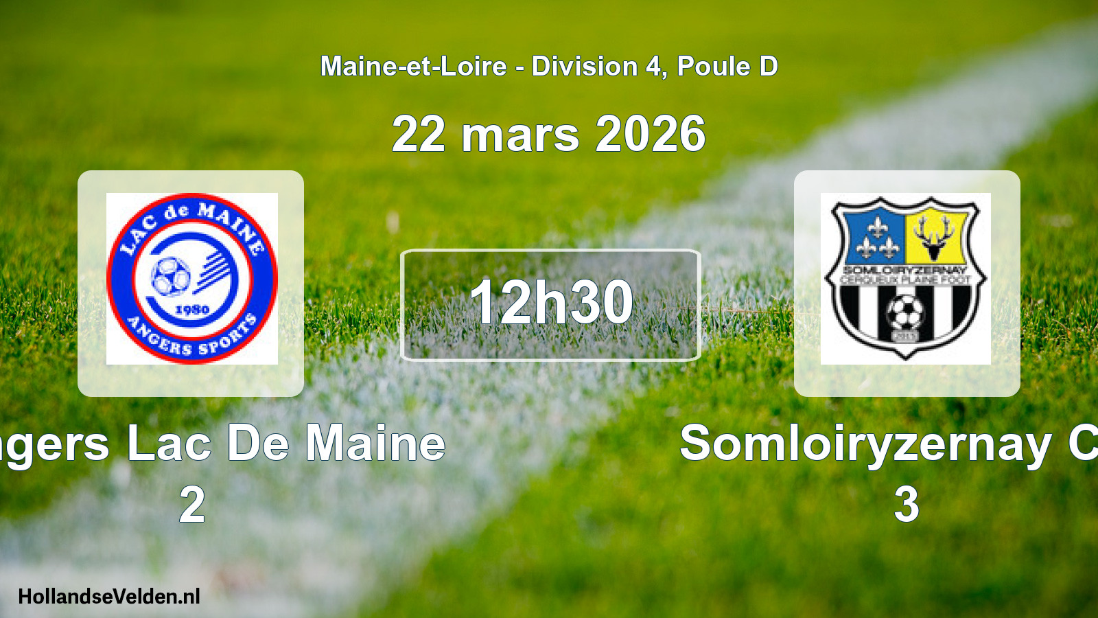 Geplande wedstrijd: Angers Lac De Maine 2 - Somloiryzernay Cp 3 (22 mars 2026)