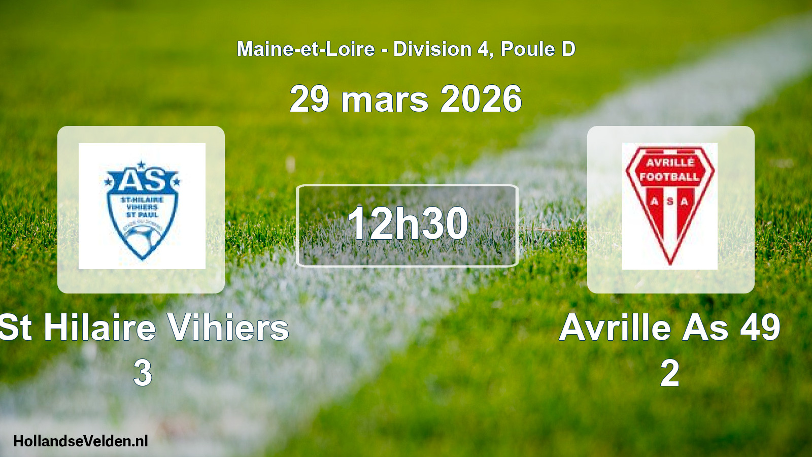Geplande wedstrijd: St Hilaire Vihiers 3 - Avrille As 49 2 (29 maart 2026)