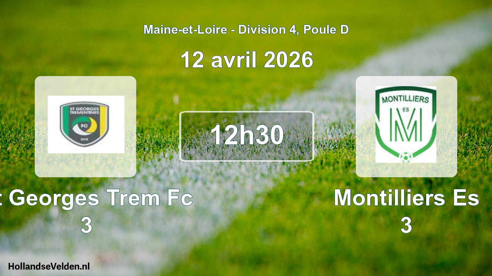 Geplande wedstrijd: St Georges Trem Fc 3 - Montilliers Es 3 (12 april 2026)