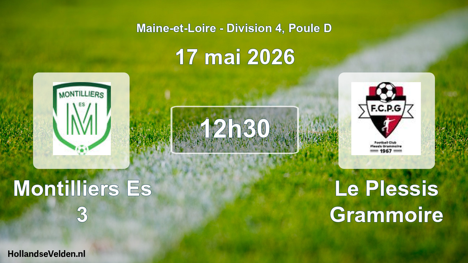 Geplande wedstrijd: Montilliers Es 3 - Le Plessis Grammoire (17 mei 2026)