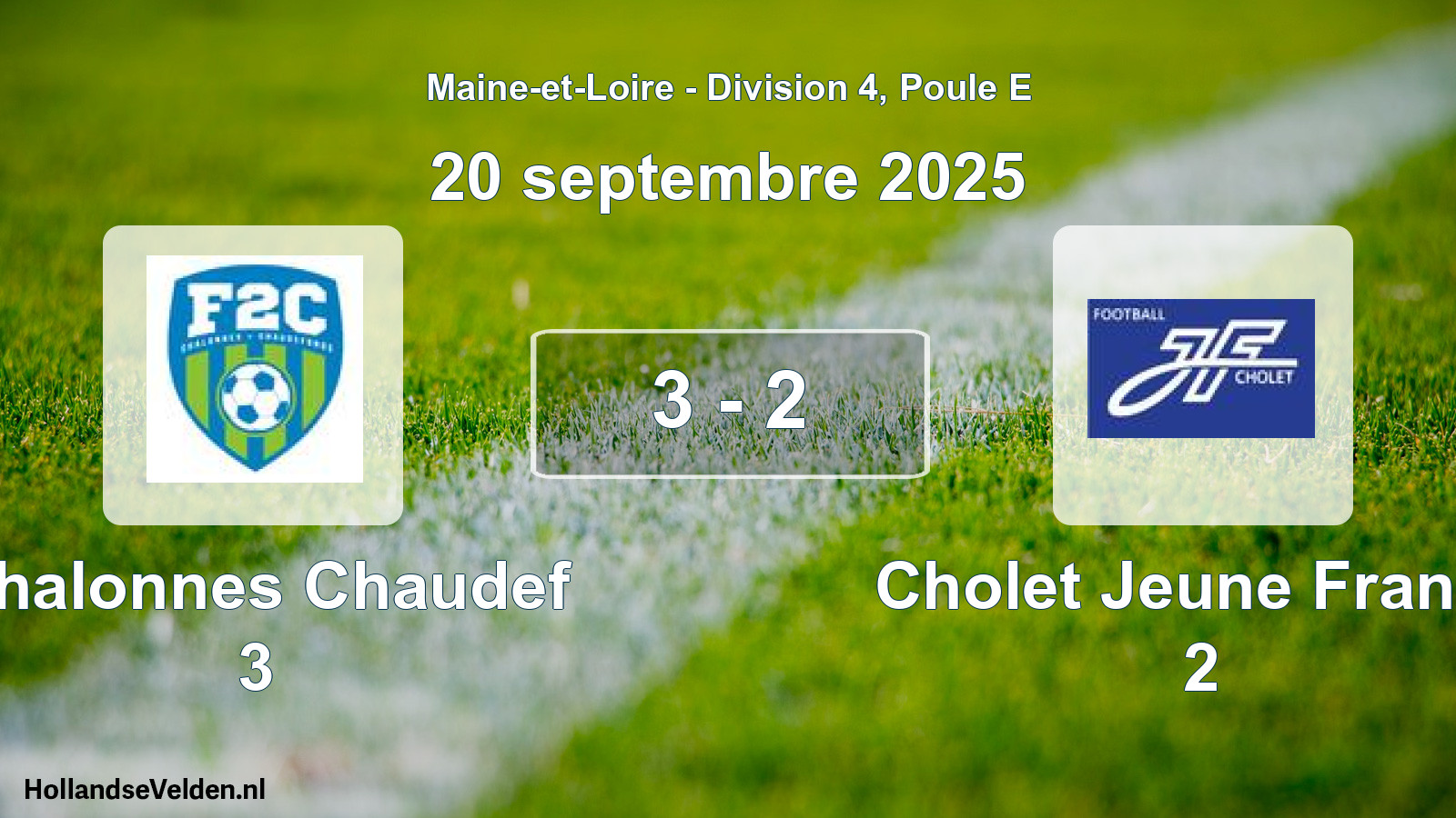 Gespeelde wedstrijd: Chalonnes Chaudef 3 - Cholet Jeune France 2 3 - 2 (20 september 2025)