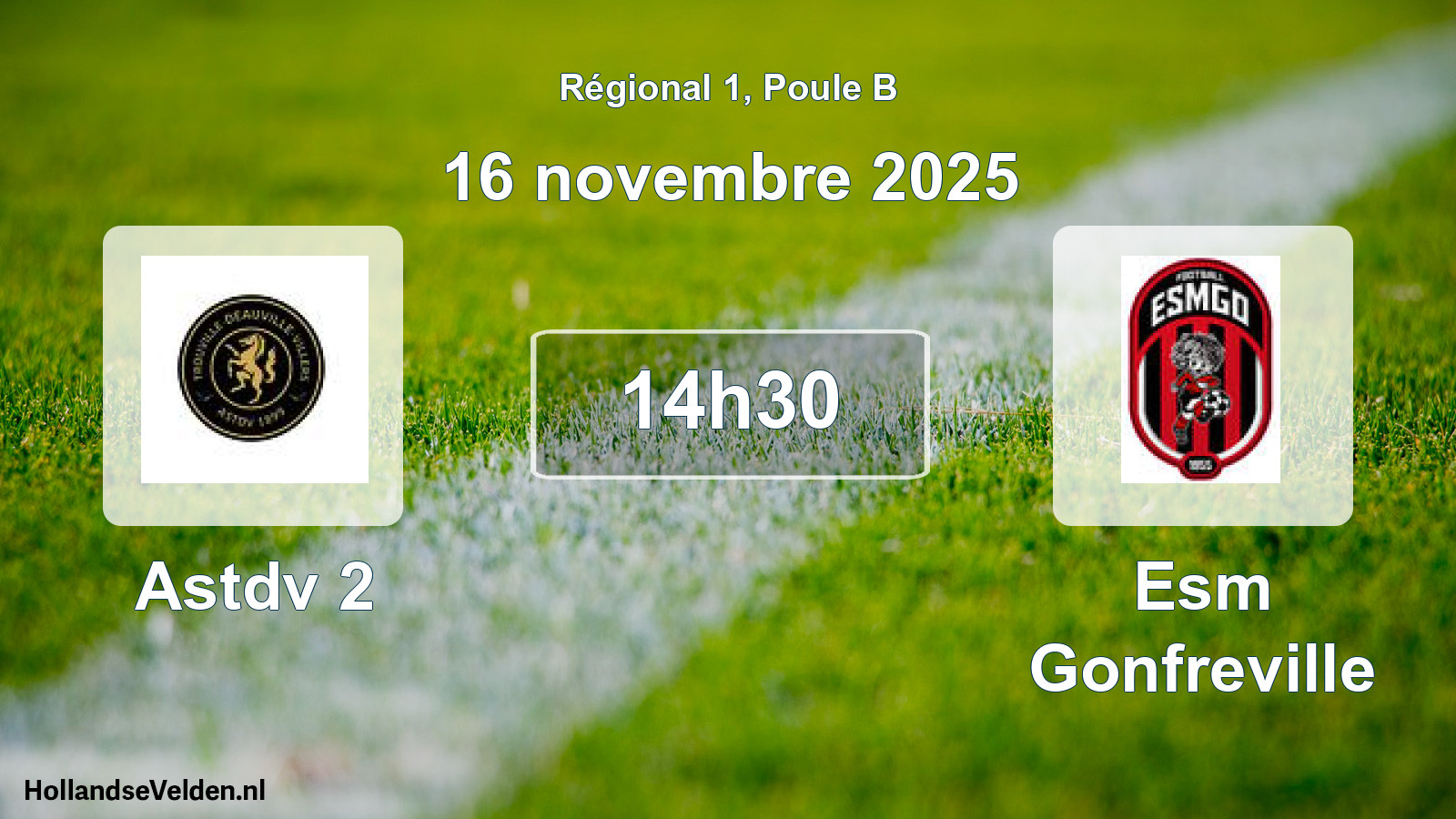 Geplande wedstrijd: Astdv 2 - Esm Gonfreville (16 november 2025)
