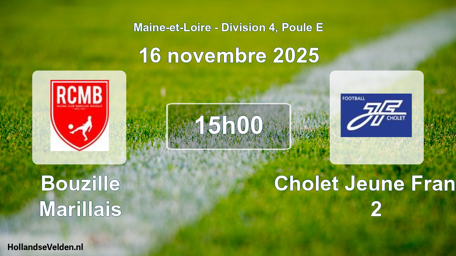 Geplande wedstrijd: Bouzille Marillais - Cholet Jeune France 2 (16 november 2025)