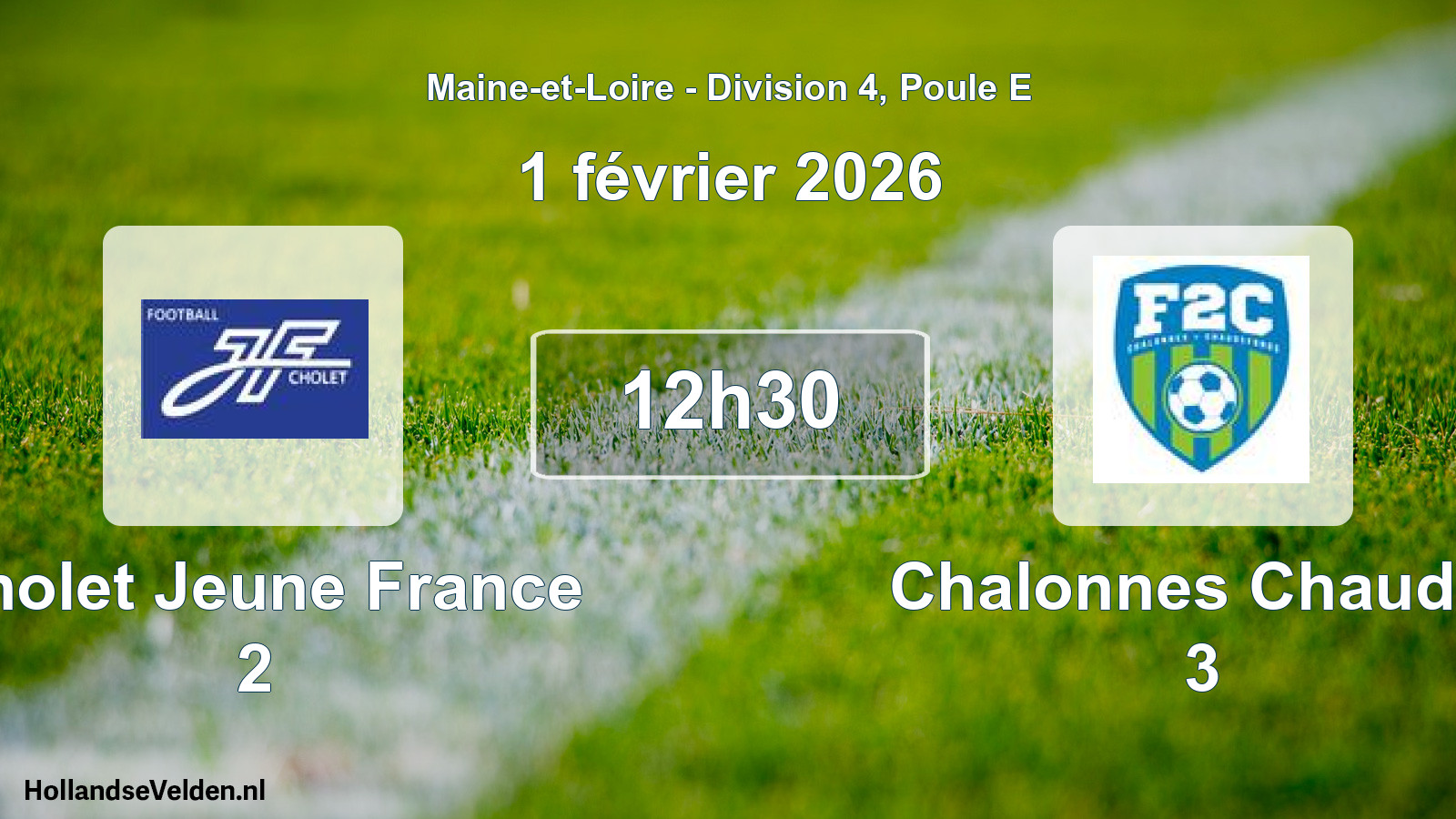 Geplande wedstrijd: Cholet Jeune France 2 - Chalonnes Chaudef 3 (1 februari 2026)