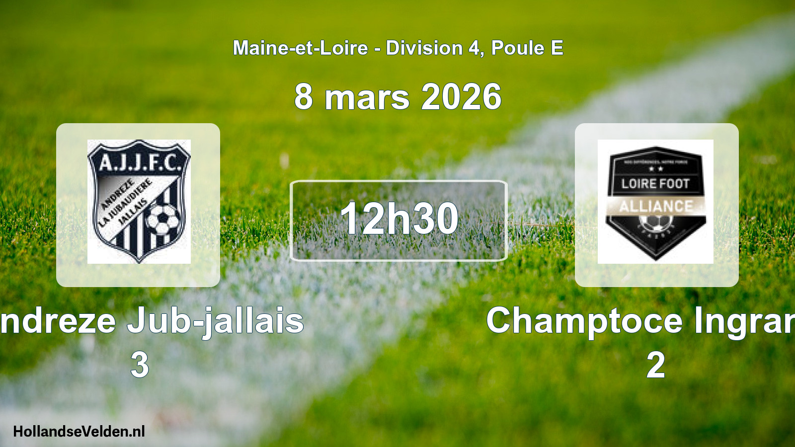 Geplande wedstrijd: Andreze Jub-jallais 3 - Champtoce Ingrand 2 (8 mars 2026)