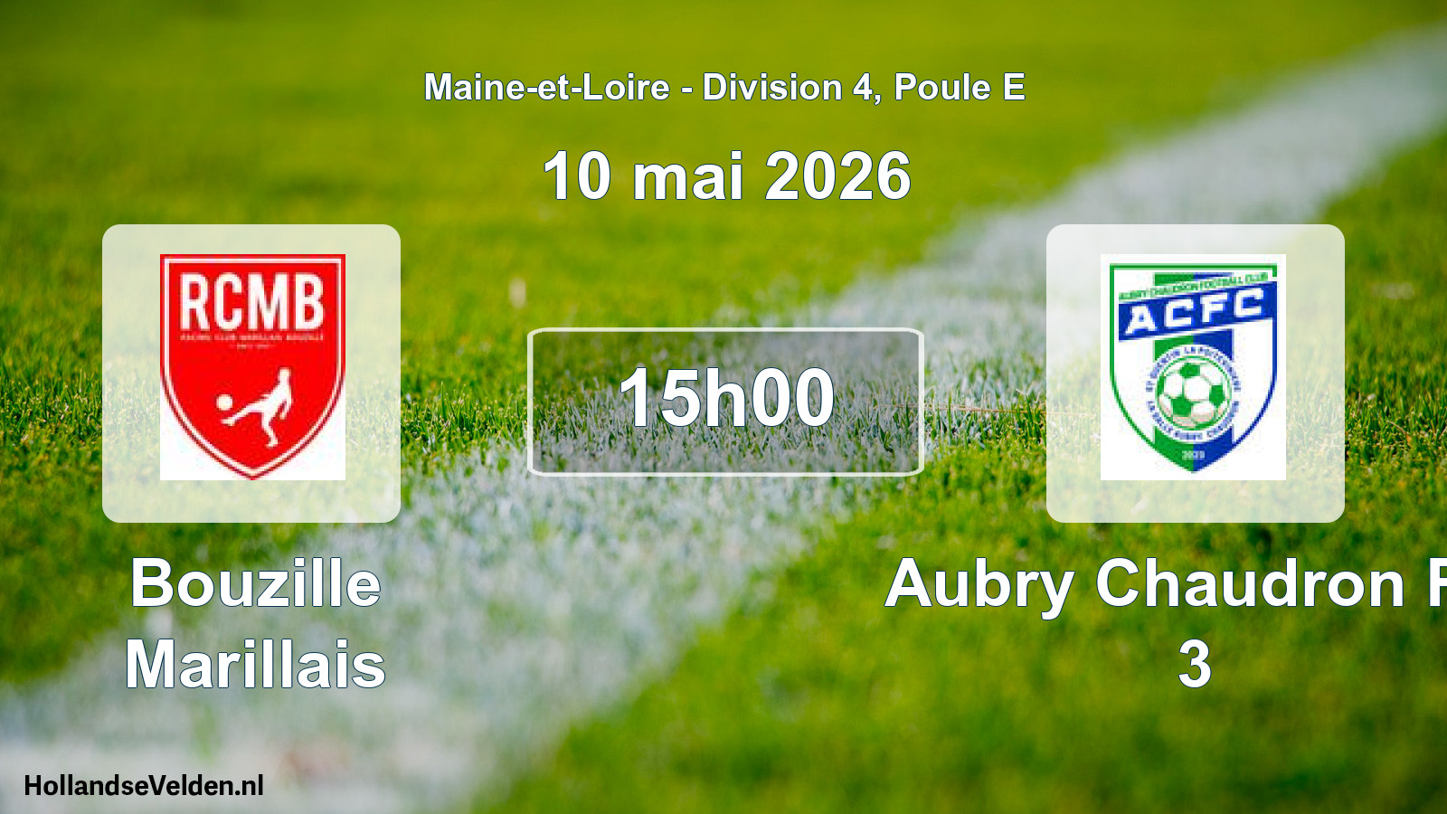 Geplande wedstrijd: Bouzille Marillais - Aubry Chaudron Fc 3 (10 mei 2026)