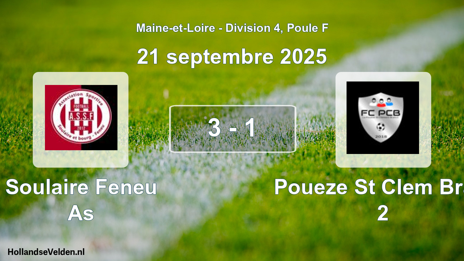 Gespeelde wedstrijd: Soulaire Feneu As - Poueze St Clem Brain 2 3 - 1 (21 september 2025)