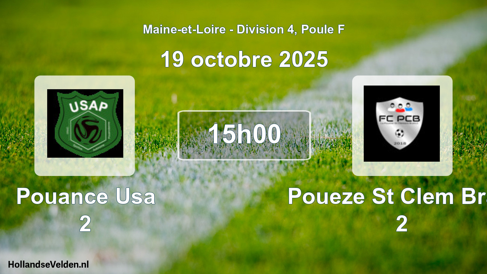 Scheduled Match: Pouance Usa 2 - Poueze St Clem Brain 2 (19 October 2025)
