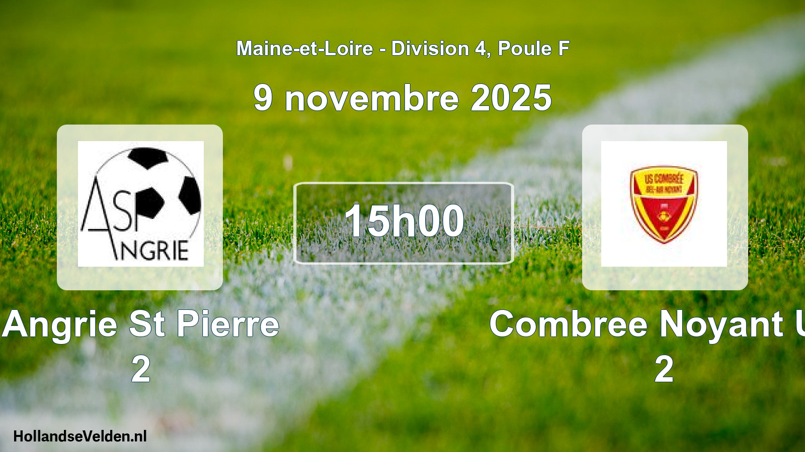 Geplande wedstrijd: Angrie St Pierre 2 - Combree Noyant Us 2 (9 november 2025)