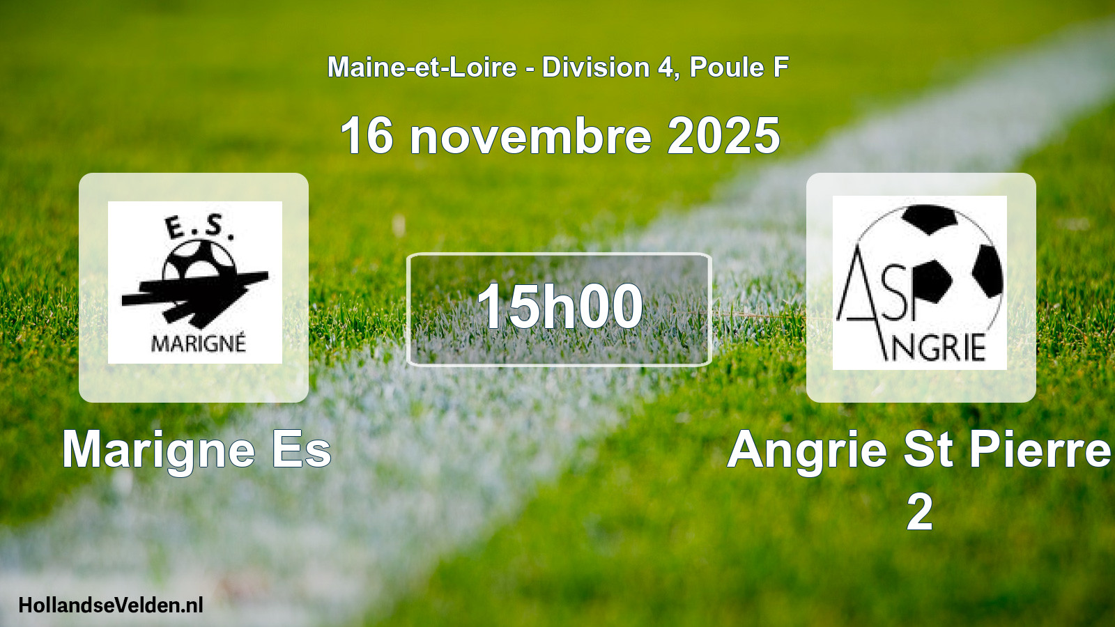 Geplande wedstrijd: Marigne Es - Angrie St Pierre 2 (16 novembre 2025)
