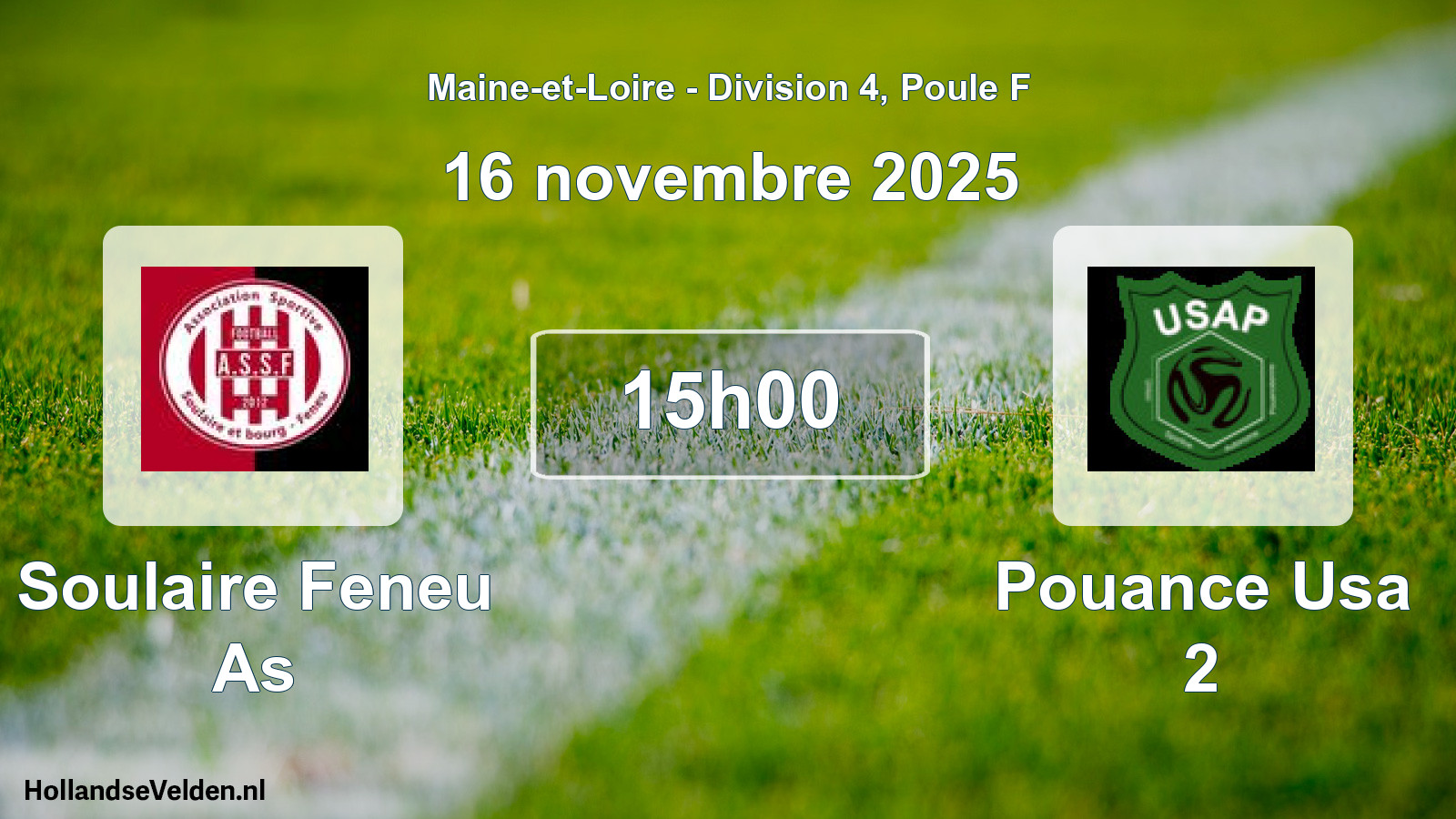 Geplande wedstrijd: Soulaire Feneu As - Pouance Usa 2 (16 november 2025)