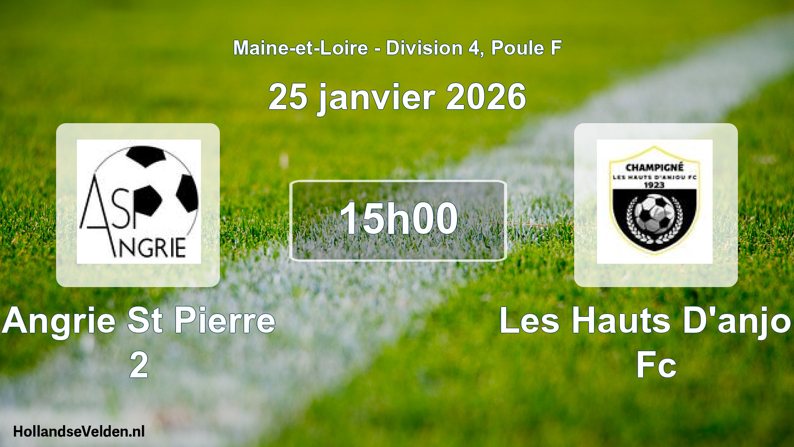 Geplande wedstrijd: Angrie St Pierre 2 - Les Hauts D'anjou Fc (25 januari 2026)
