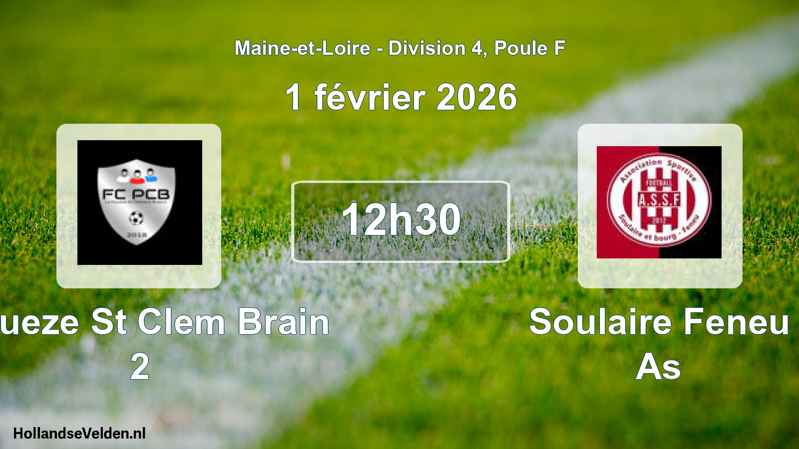 Geplande wedstrijd: Poueze St Clem Brain 2 - Soulaire Feneu As (1 février 2026)